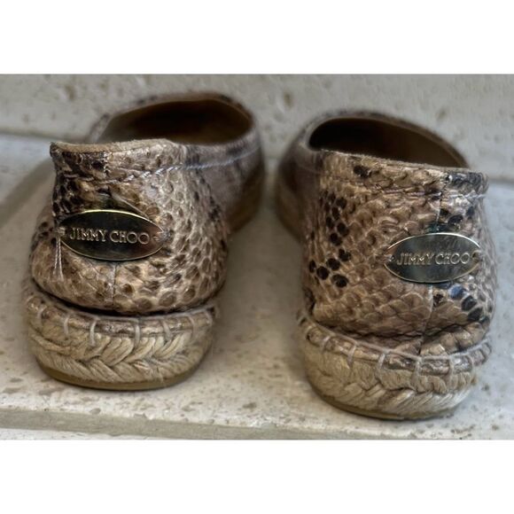 Jimmy Choo Women’s Snakeskin Espadrille Slip On Flats Size EU 37 1/2 US 7 - Picture 4 of 11